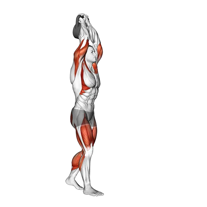 Kettlebell Overhead Carry exercise animation (Male)