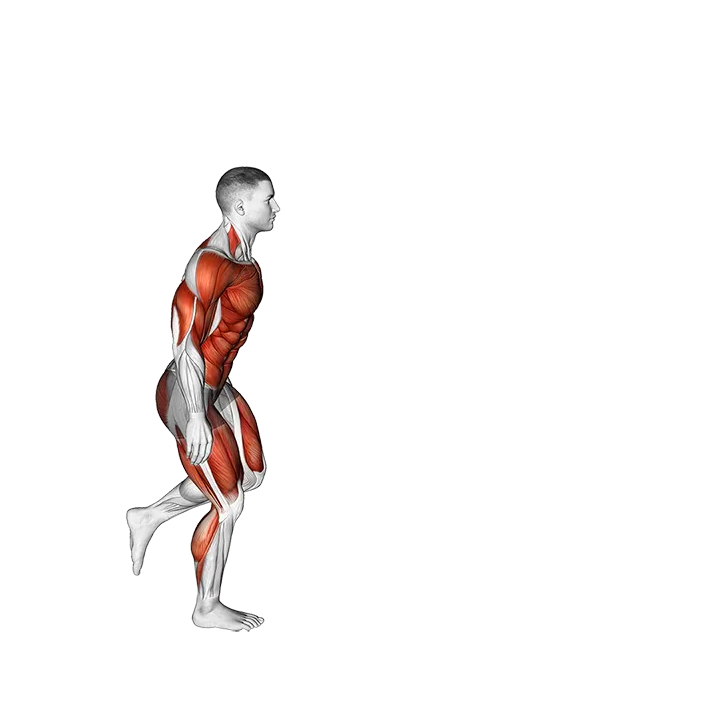 Single Leg Board Jump exercise animation (Male)