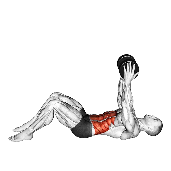Dumbbell Straight Arm Twisting Sit-up exercise animation (Male)