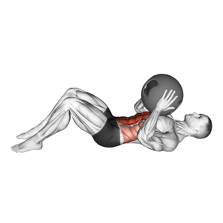 Medicine Ball Crunch exercise animation (Male)