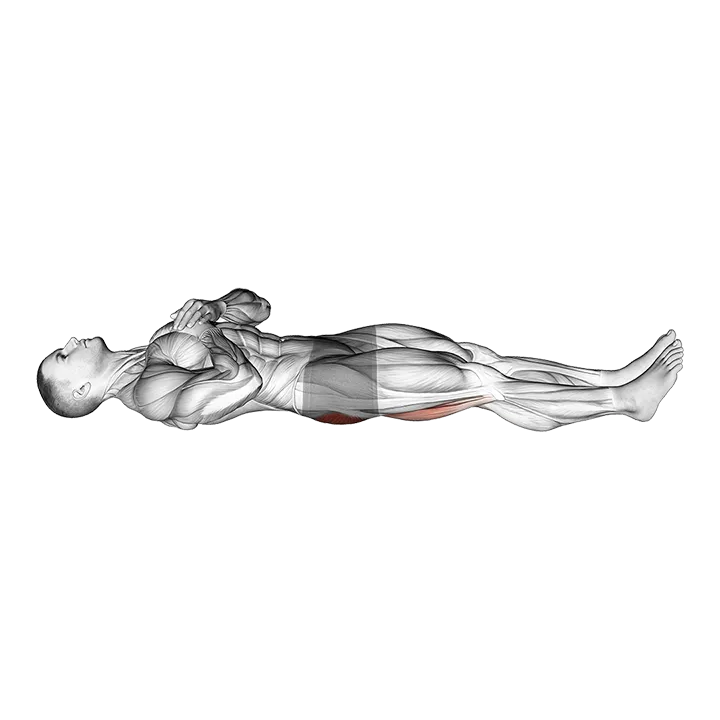 Straight Leg Hip Bridge exercise animation (Male)