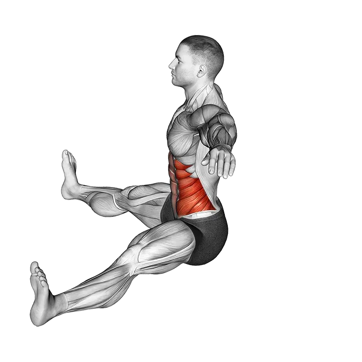 Seated Twist (Straight Arm) exercise animation (Male)