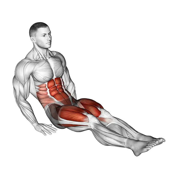 Reverse Crunch Kick exercise animation (Male)