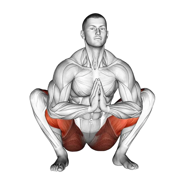 Prayer Squat Yoga Pose exercise animation (Male)