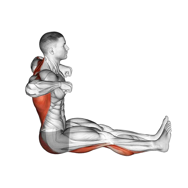 Rowing Boat Yoga Pose exercise animation (Male)