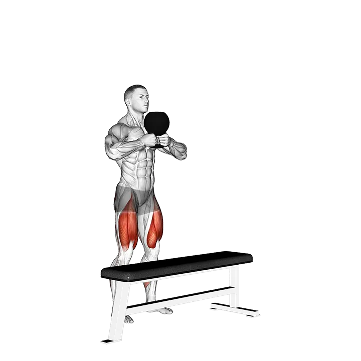 Kettlebell Step-Up exercise animation (Male)