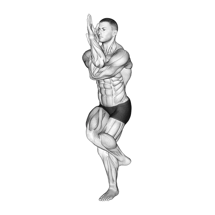 The Eagle Yoga Pose exercise animation (Male)