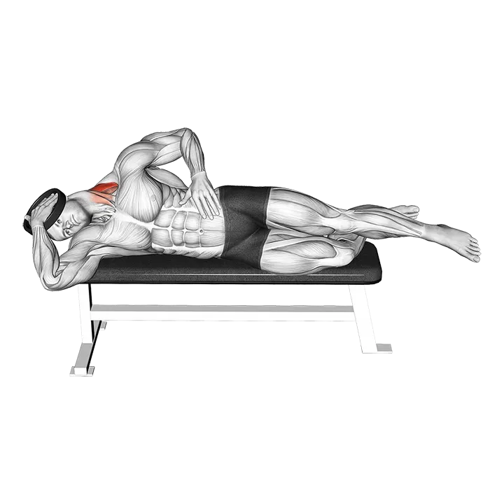 Weighted Side Lying Side Neck Raise exercise animation (Male)