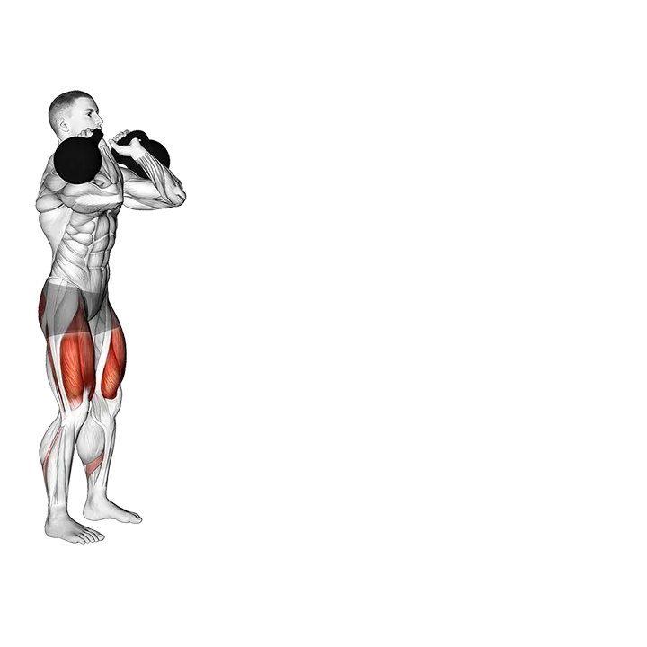 Kettlebell Front Rack Walking Lunge exercise animation (Male)