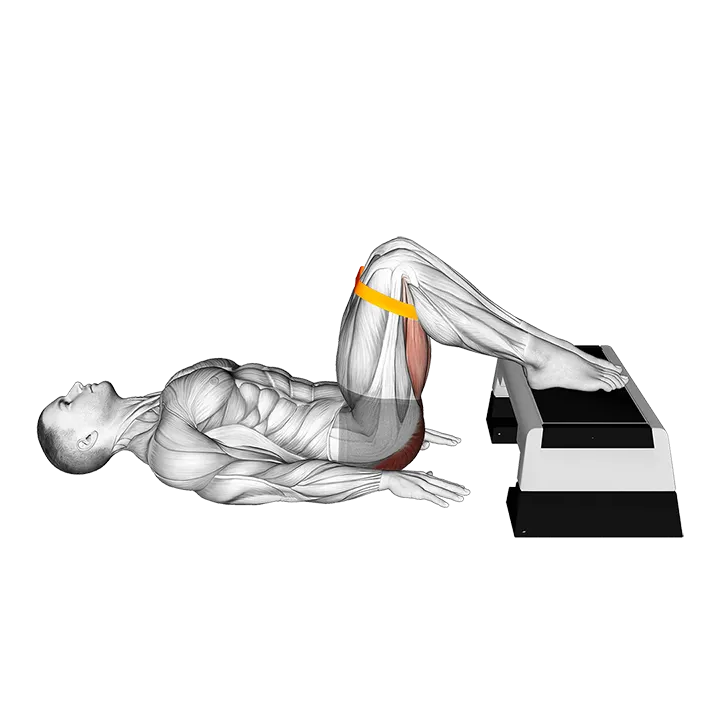 Resistance Band Elevated Glute Bridge exercise animation (Male)