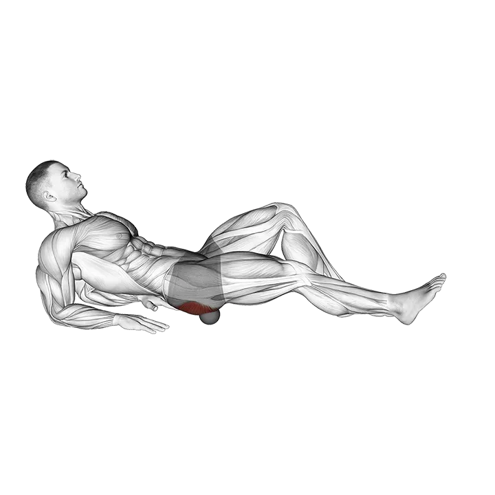 Roll Ball Piriformis (VERSION 2) exercise animation (Male)