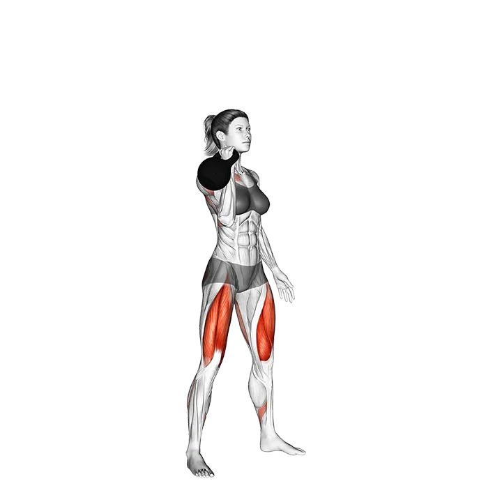 Kettlebell Single Arm Thruster exercise animation (Female)