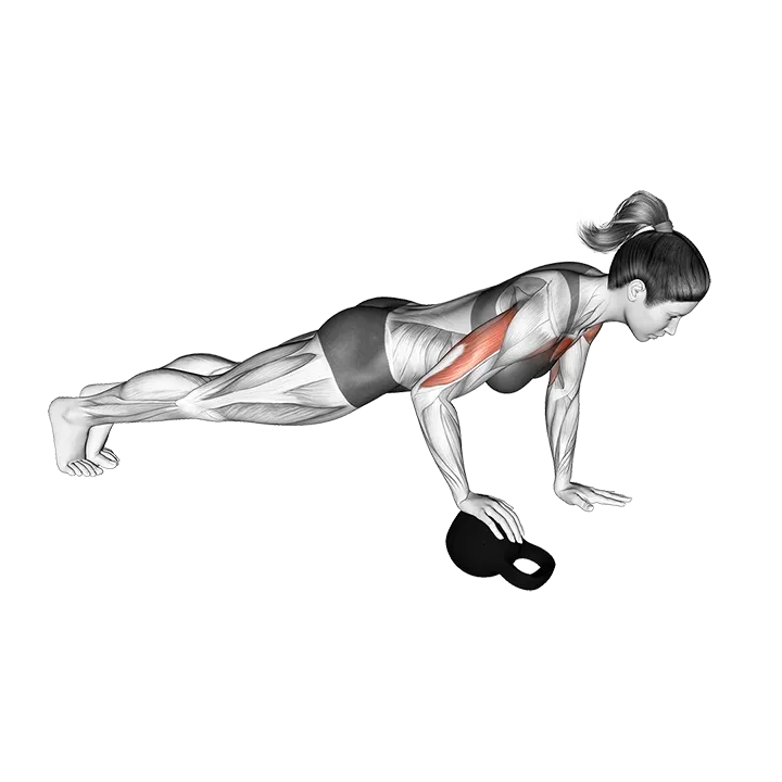 Kettlebell Press-Up exercise animation (Female)