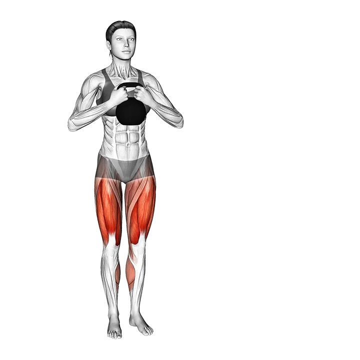 Kettlebell Side Squat Step exercise animation (Female)