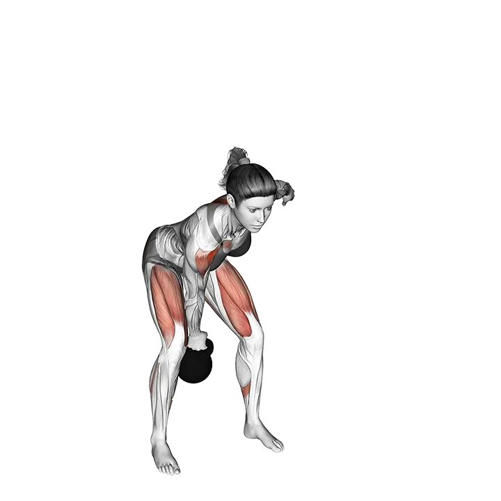 Kettlebell Single Arm Swing exercise animation (Female)