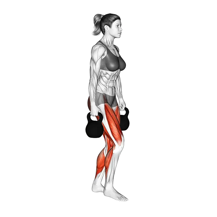 Kettlebell Farmers Walk exercise animation (Female)