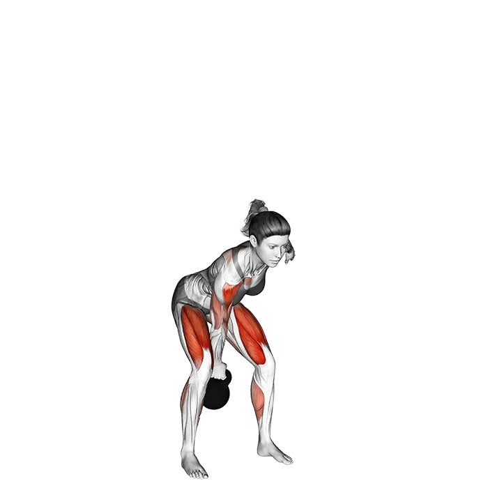 Kettlebell Single Arm Clean and Press exercise animation (Female)
