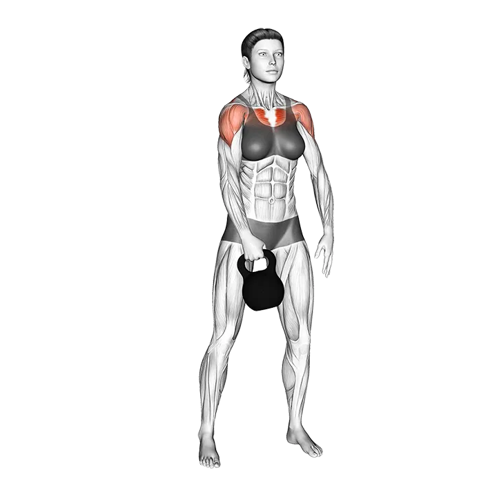 Kettlebell Standing Slingshots exercise animation (Female)