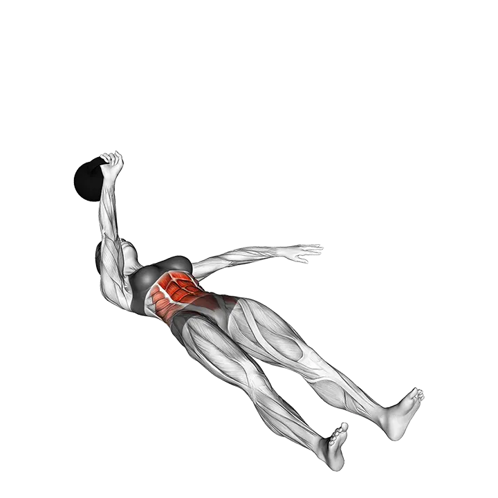 Kettlebell Single Arm Sit-Up exercise animation (Female)