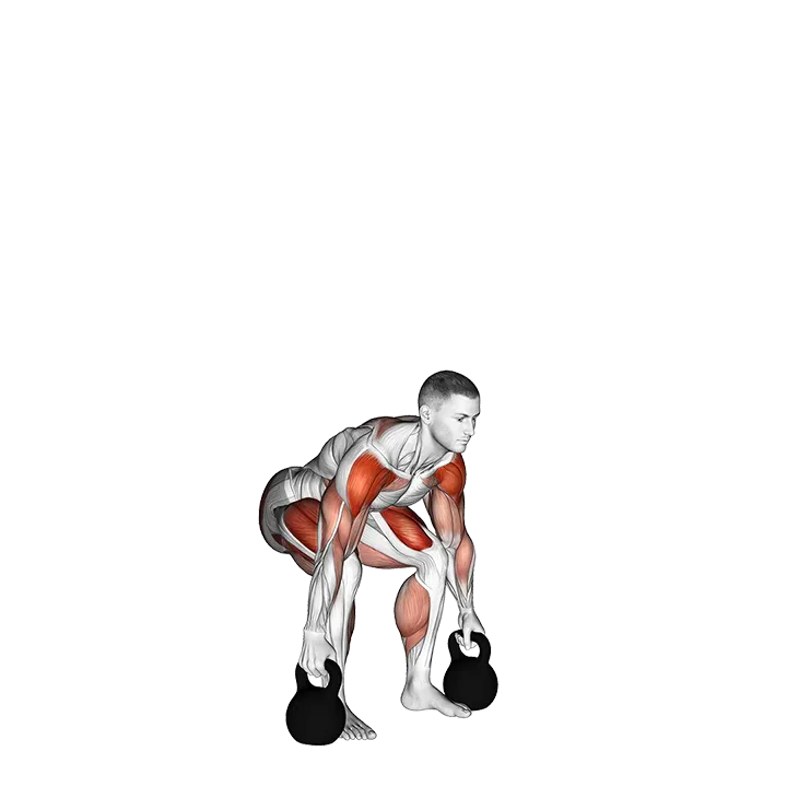 Kettlebell Clean and Jerk exercise animation (Male)