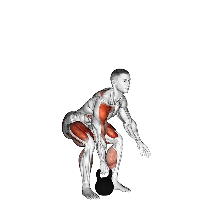 Kettlebell One Arm Clean exercise animation (Male)
