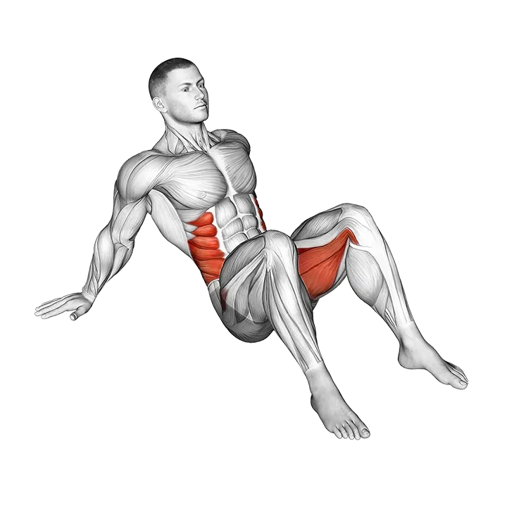 Dynamic 90-90 Hip Twist exercise animation (Male)