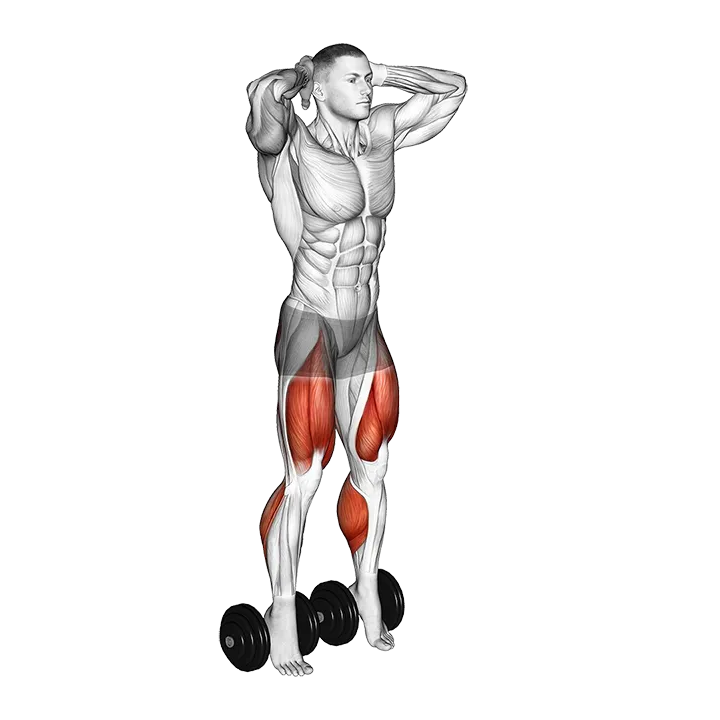 Bodyweight Elevanted Heel Squat exercise animation (Male)