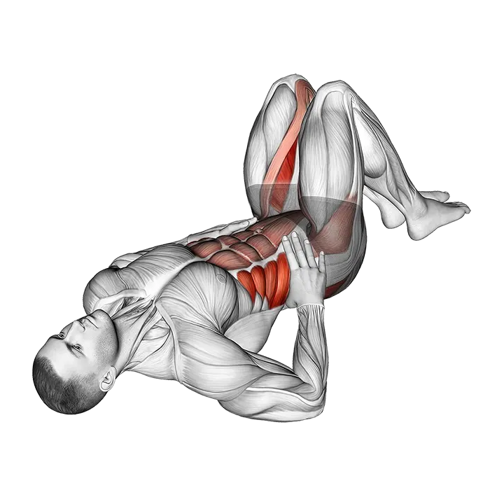 Lying Side to Side Knee exercise animation (Male)