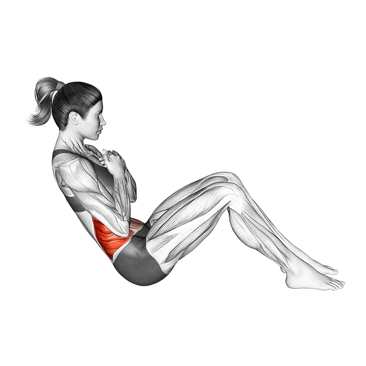 Russian Twist With Hands on Chest exercise animation (Female)
