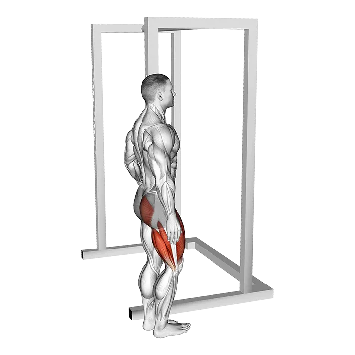 Standing Single Leg High Knee to Butt Kick With Support exercise animation (Male)