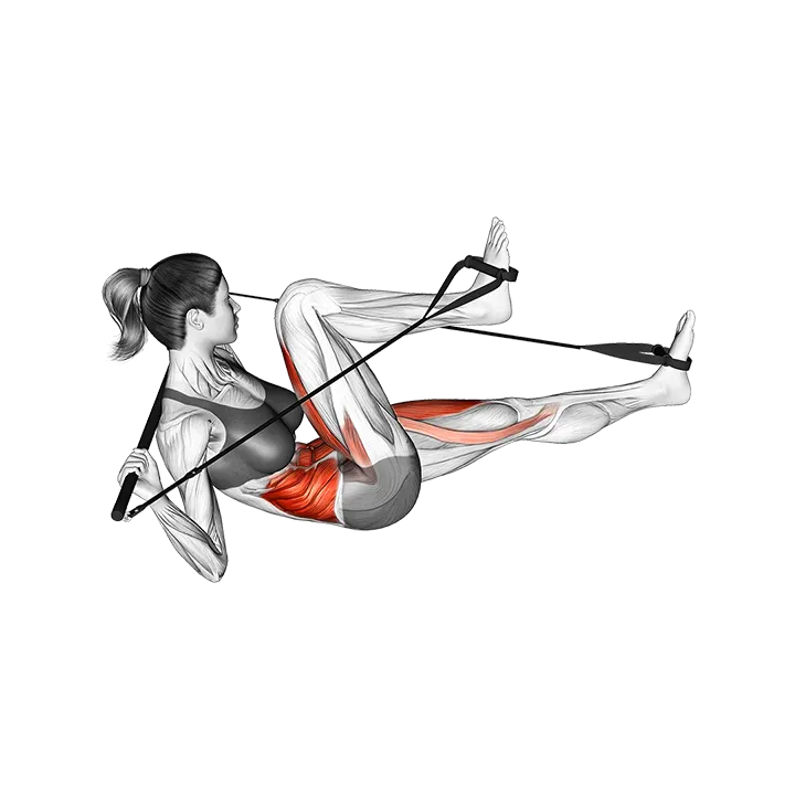 Bar Band Air Bike exercise animation (Female)