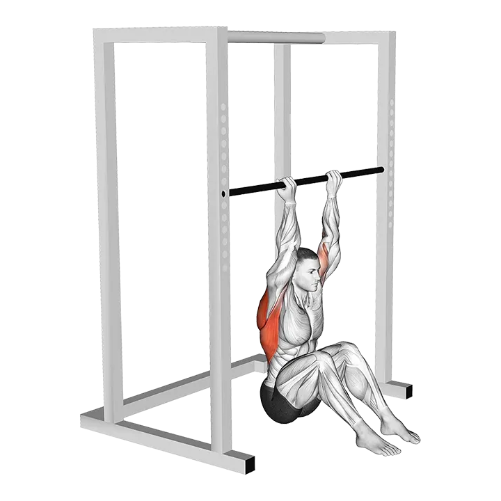 Chin-up (in squatting position) exercise animation (Male)