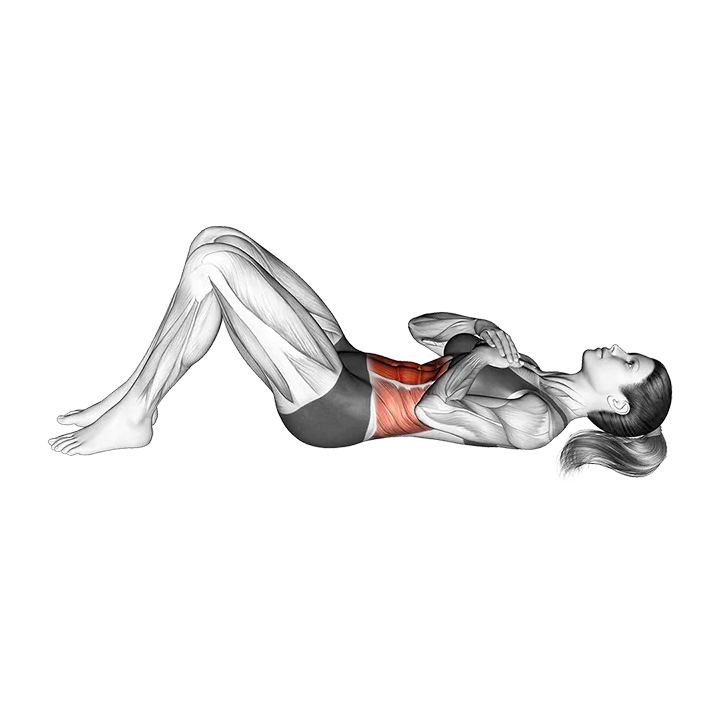 Crunch (arms on chest) exercise animation (Female)