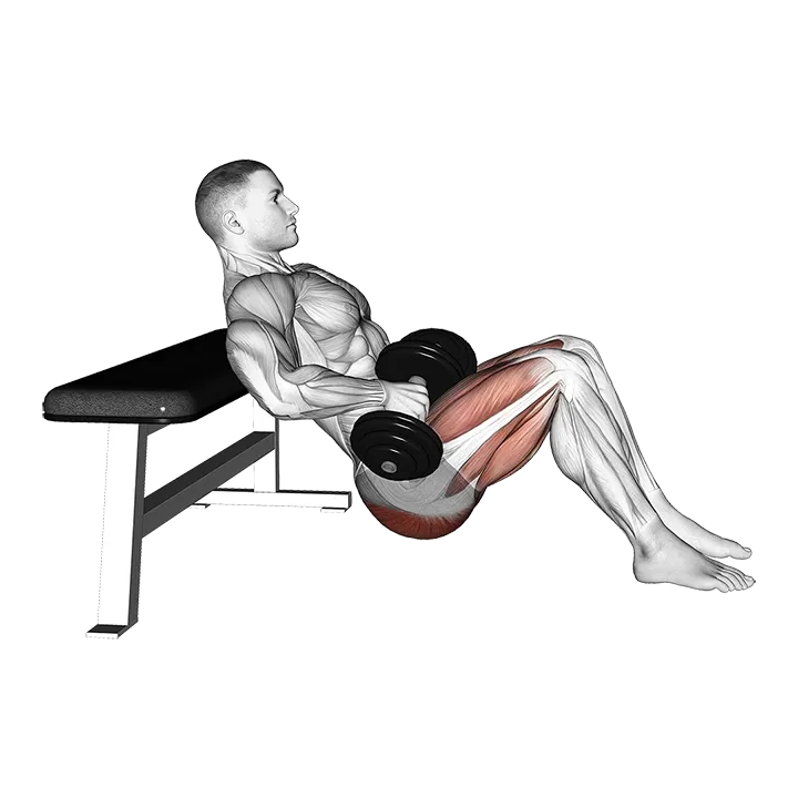 Dumbbell Hip Thrust exercise animation (Male)