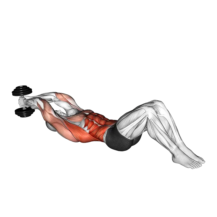 Dumbbell Lying Woodchop exercise animation (Male)
