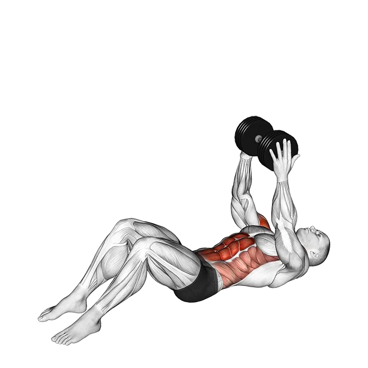 Dumbbell Overhead Sit-up exercise animation (Male)
