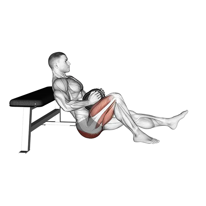 Dumbbell Single Leg Hip Thrust exercise animation (Male)