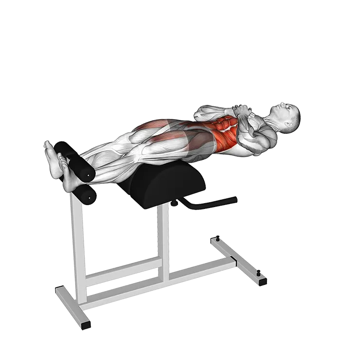 Glute Ham Developer Sit-up and Russian Twist exercise animation (Male)