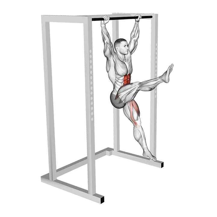 Hanging Flutter Kick exercise animation (Male)