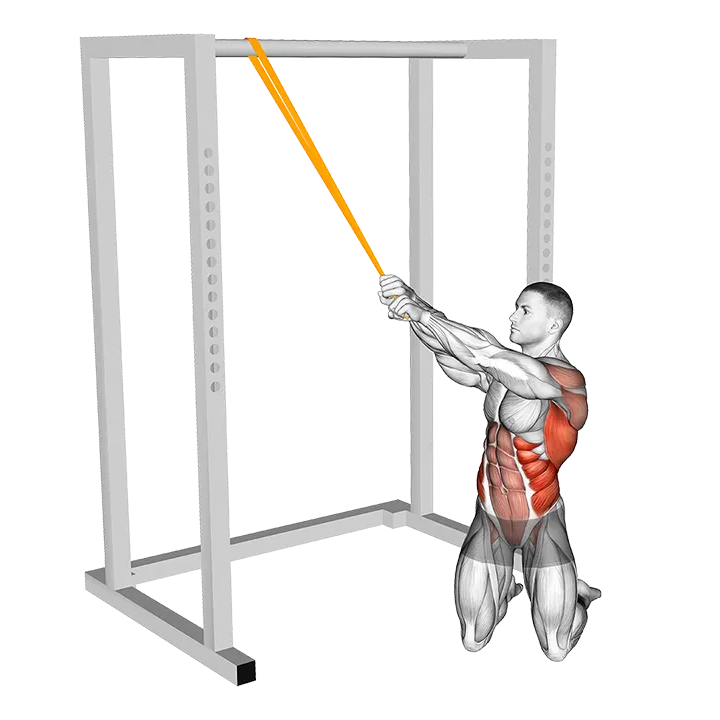 Resistance Band Kneeling Woodchop exercise animation (Male)