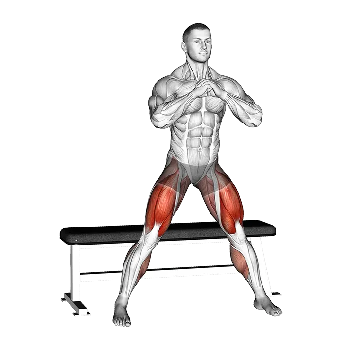Side Bench Squat exercise animation (Male)