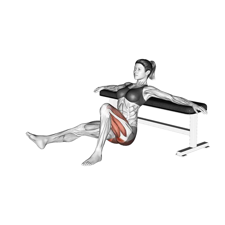 Single Leg Hip Thrust (VERSION 2) exercise animation (Female)