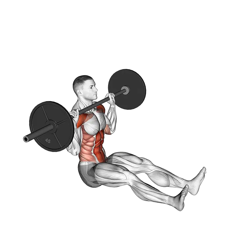 Barbell Z Press exercise animation (Male)