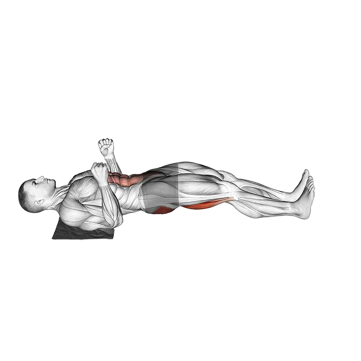 Reverse Sliding Leg Curl on Floor with Towel exercise animation (Male)