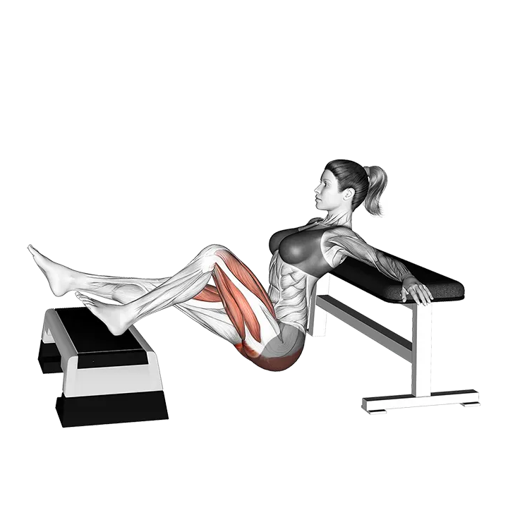 Elevated Single Leg Hip Thrust exercise animation (Female)