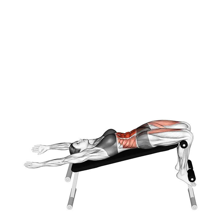 Long Lever Decline Sit-up exercise animation (Female)