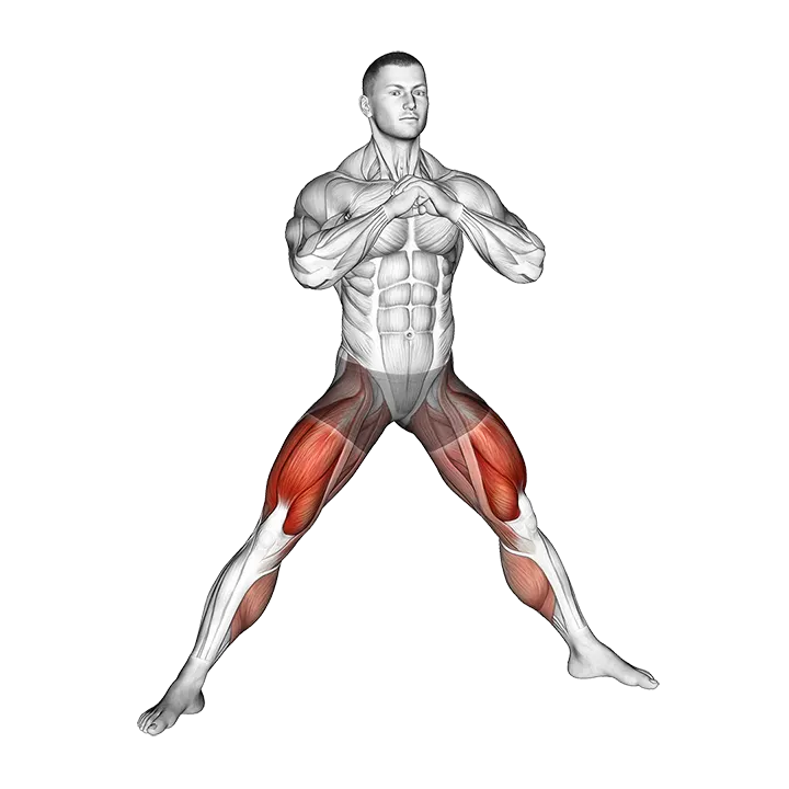 Side to Wide Squat exercise animation (Male)