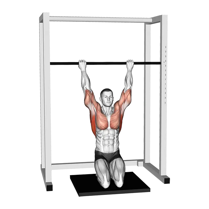 Kneeling Assisted Sliding Chin-up exercise animation (Male)