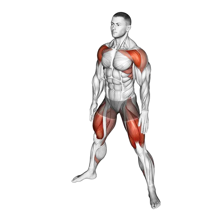 Sumo Air Squat exercise animation (Male)