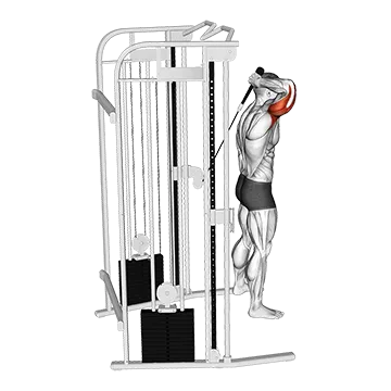 Cable Overhead Single Arm Triceps Extension (rope attachment)